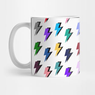 Lightning Pattern in Mutli-Colour on White Mug